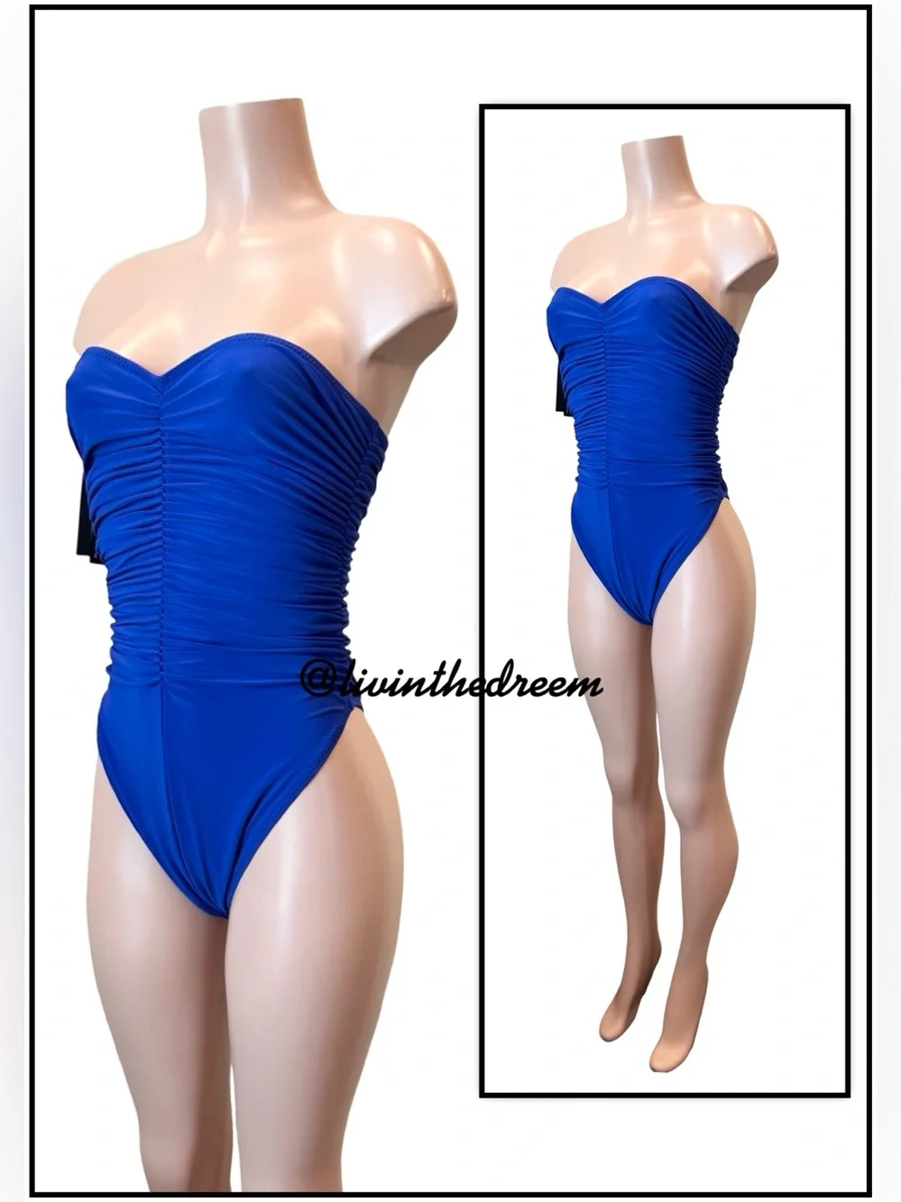 Norma Kamali - Slinky Marissa Strapless Ruched One Piece Swimsuit SZ M